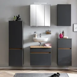 Säulenschrank Vikas 2 Türen - anthrazit