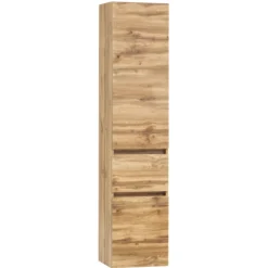 Säulenschrank Vikas 2 Türen und 1 Schublade - Eiche