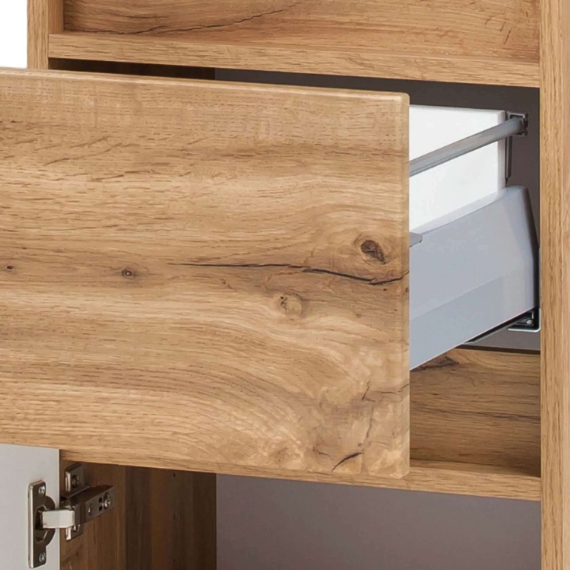Säulenschrank Vikas 2 Türen und 1 Schublade - Eiche