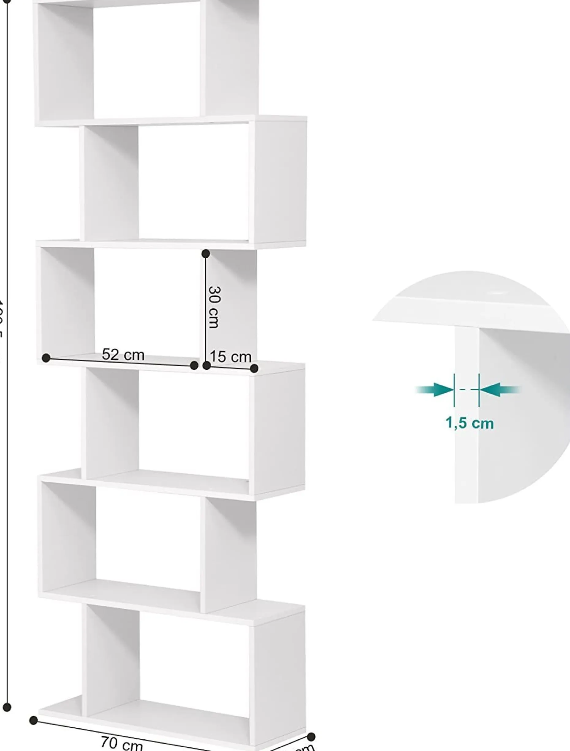 Sybren Bücherregal 6 Fächer - weiß