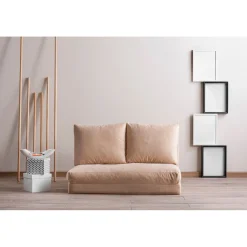 Emob Taida 2-Sitzer-Schlafsofa | Metallrahmen | Creme