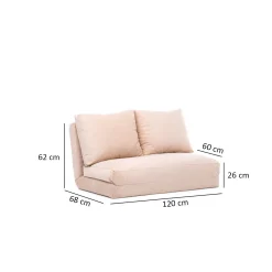 Emob Taida 2-Sitzer-Schlafsofa | Metallrahmen | Creme