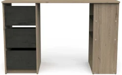 Kinder CBA Tania Schreibtisch - 113x42x73cm - mit 3 Schubladen - Eiche Dekor/schwarz