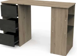 Kinder CBA Tania Schreibtisch - 113x42x73cm - mit 3 Schubladen - Eiche Dekor/schwarz