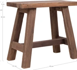 House Nordic Teakholz Barcelona Bank - Naturbelassen - 50x25x45 cm