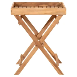 House Nordic Teakholz Tablett Tisch - Naturholz Finish, 29x39x49,5 cm