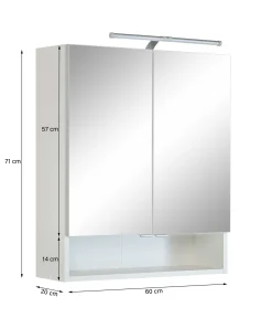 Held 2-teiliger Badschrank Ricca 4 - weiß/hellgrau