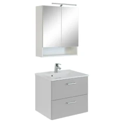 Held 2-teiliger Badschrank Ricca 4 - weiß/hellgrau