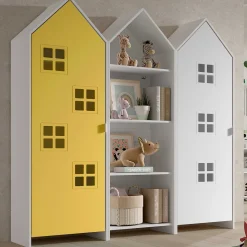 3-teiliger Kleiderschrank Casami Bruges - 173x37x172 cm - Gelb/Weiß
