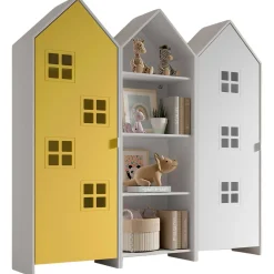 3-teiliger Kleiderschrank Casami Bruges - 173x37x172 cm - Gelb/Weiß