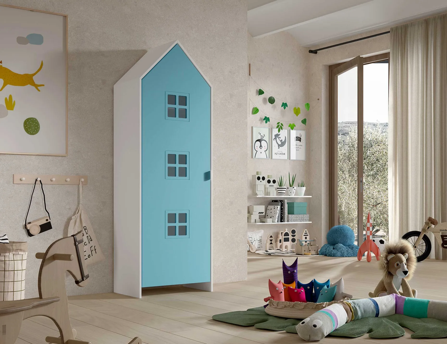 2-teiliger Kleiderschrank Casami Bruges - 115x37x172 cm - Blau/Rosa