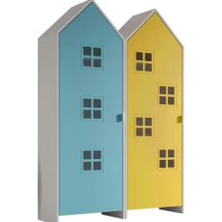 2-teiliger Kleiderschrank Casami Brügge - 115x37x172 cm - Blau/Gelb