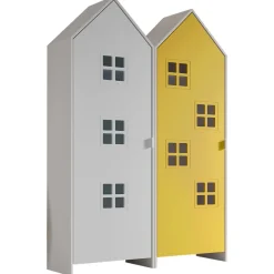2-teiliger Kleiderschrank Casami Brügge - 115x37x172 cm - Weiß/gelb