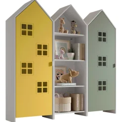 3-teiliger Kleiderschrank Casami Bruges - 173x37x172 cm - gelb/grün