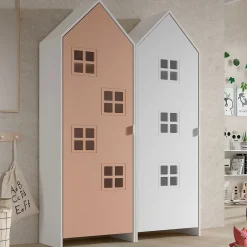 2-teiliger Kleiderschrank Casami Brügge - 115x37x172 cm - Rosa/Weiß