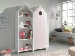 2-teiliger Kleiderschrank Casami - 115x37x172 cm - Weiß/Rosa