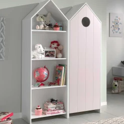 2-teiliger Kleiderschrank Casami - 115x37x172 cm - Weiß/Rosa