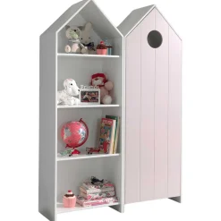 2-teiliger Kleiderschrank Casami - 115x37x172 cm - Weiß/Rosa
