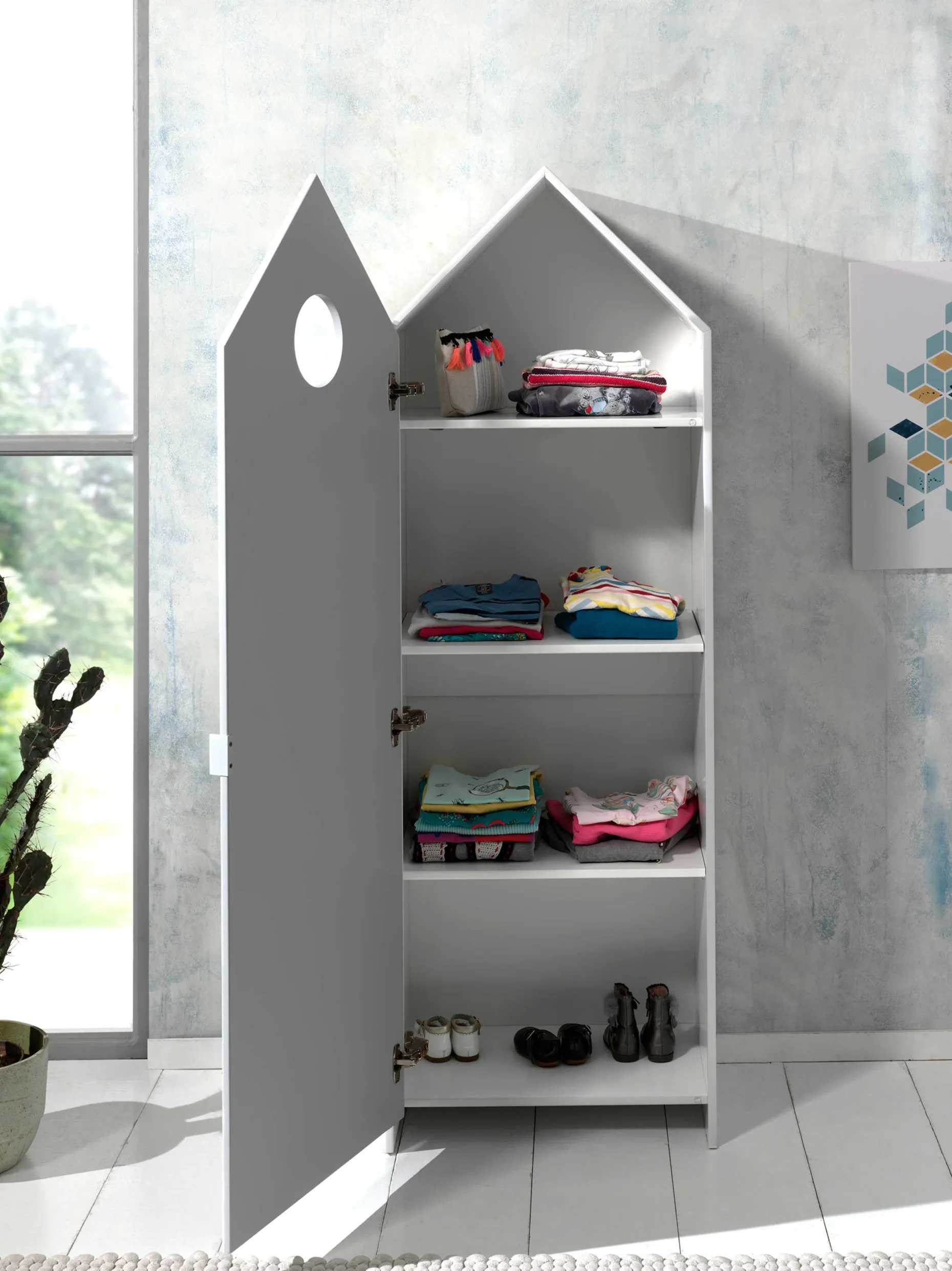 2-teiliger Kleiderschrank Casami - 115x37x172 cm - Weiß/Mintgrün