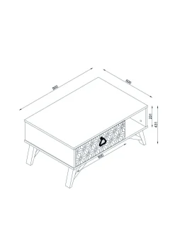 Emob Tera Home Couchtisch | Melaminbeschichtet | Walnuss | 18mm Dicke