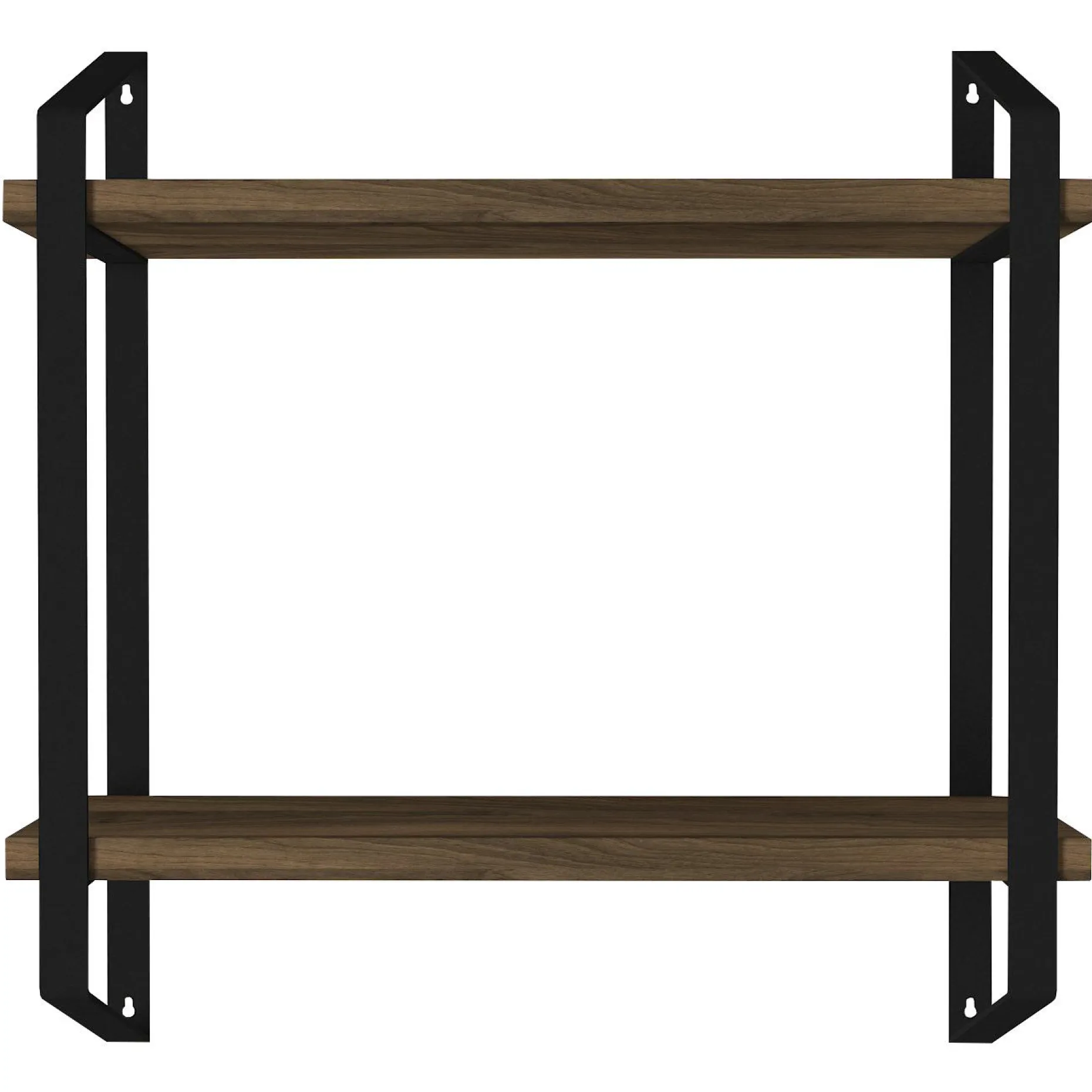 Tera Home 18mm Wandregal | Metallrahmen | Walnuss Schwarz