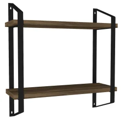 Tera Home 18mm Wandregal | Metallrahmen | Walnuss Schwarz