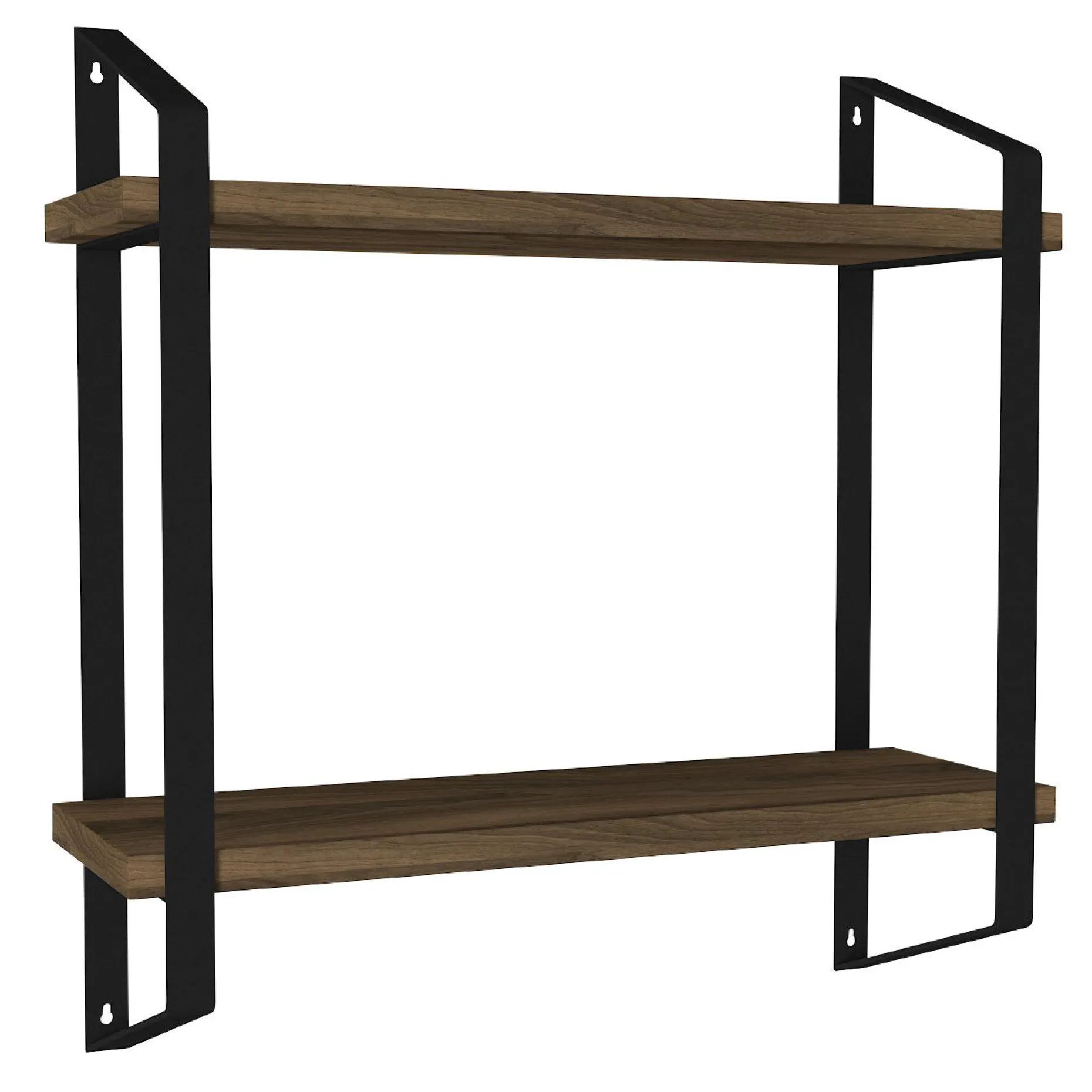 Tera Home 18mm Wandregal | Metallrahmen | Walnuss Schwarz