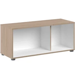 Thebe TV-Schrank - 90x33x38cm - weiß/Eiche Dekor