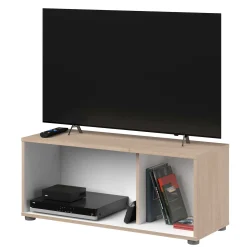 Thebe TV-Schrank - 90x33x38cm - weiß/Eiche Dekor