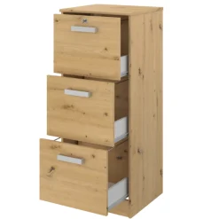 Parisot The OfficeBüro-Set : Schreibtisch 120cm, Aktenschrank, Bücherregal - Eiche Dekor