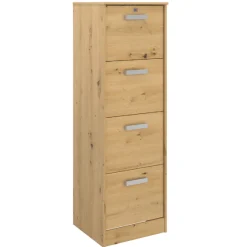 Parisot The OfficeBüro-Set : Schreibtisch 120cm, Aktenschrank, Bücherregal - Eiche Dekor