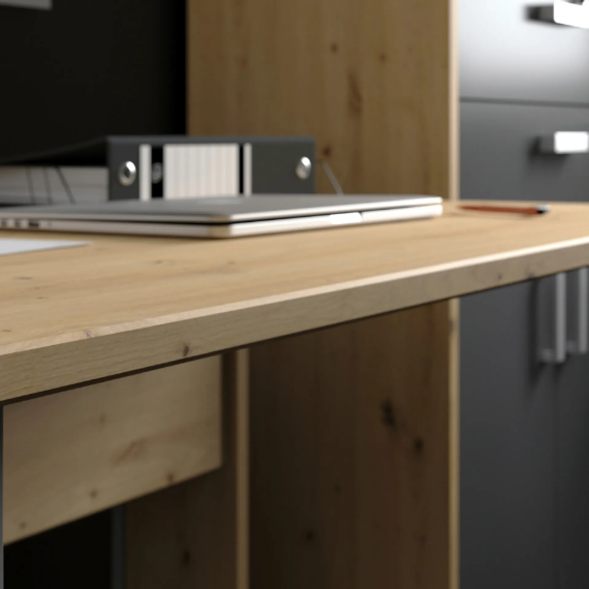 Parisot The OfficeBüro-Set : Schreibtisch 150cm, Aktenschrank, Bücherregal - Eiche Dekor