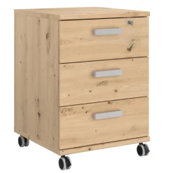 Parisot The OfficeBüro-Set : Schreibtisch 150cm, Schubladenschrank, Bücherregale, Aktenschränke - Eiche Dekor