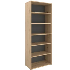 Parisot The OfficeBüro-Set : Schreibtisch 180cm, Schubladenschrank, Bücherregale, Aktenschränke - Eiche Dekor