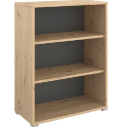Parisot The OfficeBüro-Set : Schreibtisch 180cm, Schubladenschrank, Bücherregale, Aktenschränke - Eiche Dekor