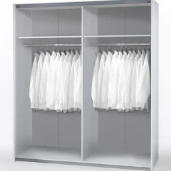 Tiempo Kleiderschrank 170x59x195cm mit zwei Türen - weiß