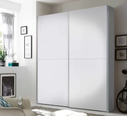 Tiempo Kleiderschrank 170x59x195cm mit zwei Türen - weiß