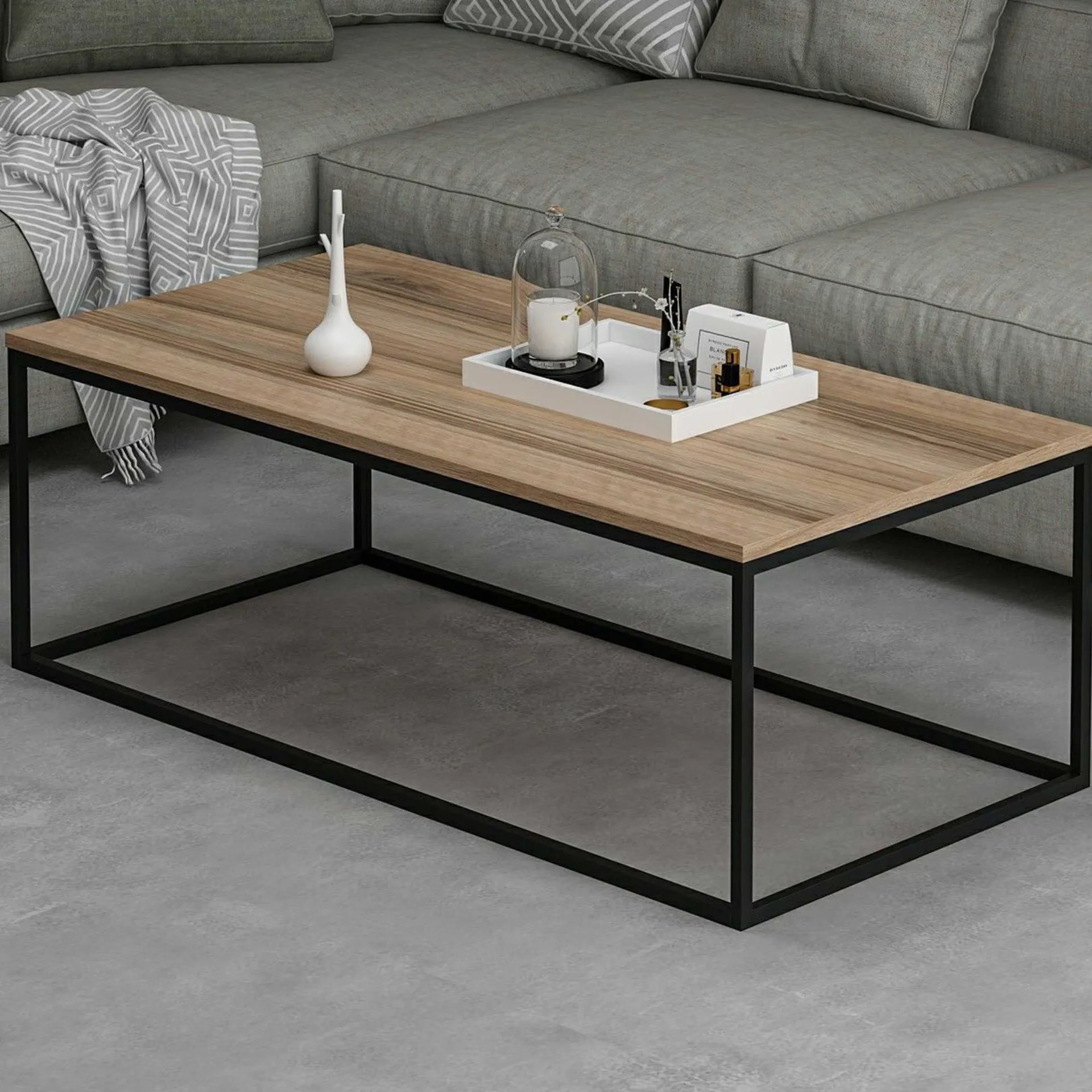 Emob Tiger Couchtisch | 100 % MELAMIN | Walnuss
