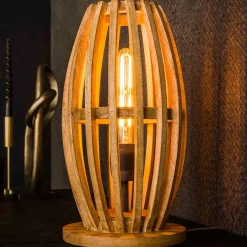 Emob Tischlampe Vivian - 20x20x38 cm - Mangoholz/