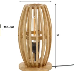 Emob Tischlampe Vivian - 20x20x38 cm - Mangoholz/