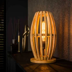Emob Tischlampe Vivian - 20x20x38 cm - Mangoholz/