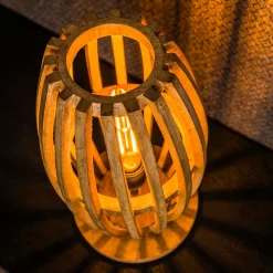 Emob Tischlampe Vivian - 20x20x38 cm - Mangoholz/