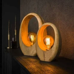 Emob Tischleuchte Hirt | 20 x 13 x 30 cm | Mangoholz massiv