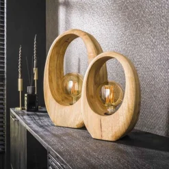 Emob Tischleuchte Hirt | 20 x 13 x 30 cm | Mangoholz massiv