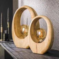 Emob Tischleuchte Hirt | 30 x 13 x 43 cm | Mangoholz massiv