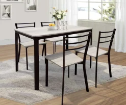 Poldimar Tischset Lily, 4 Stühle - beige/schwarz