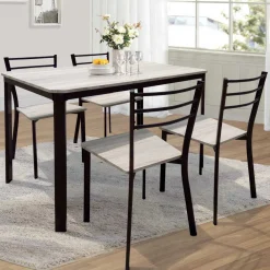 Poldimar Tischset Lily, 4 Stühle - beige/schwarz
