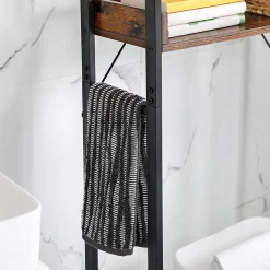 Toilettenschrank Atlanta | 63 x 25 x 165 cm | Braun-schwarz