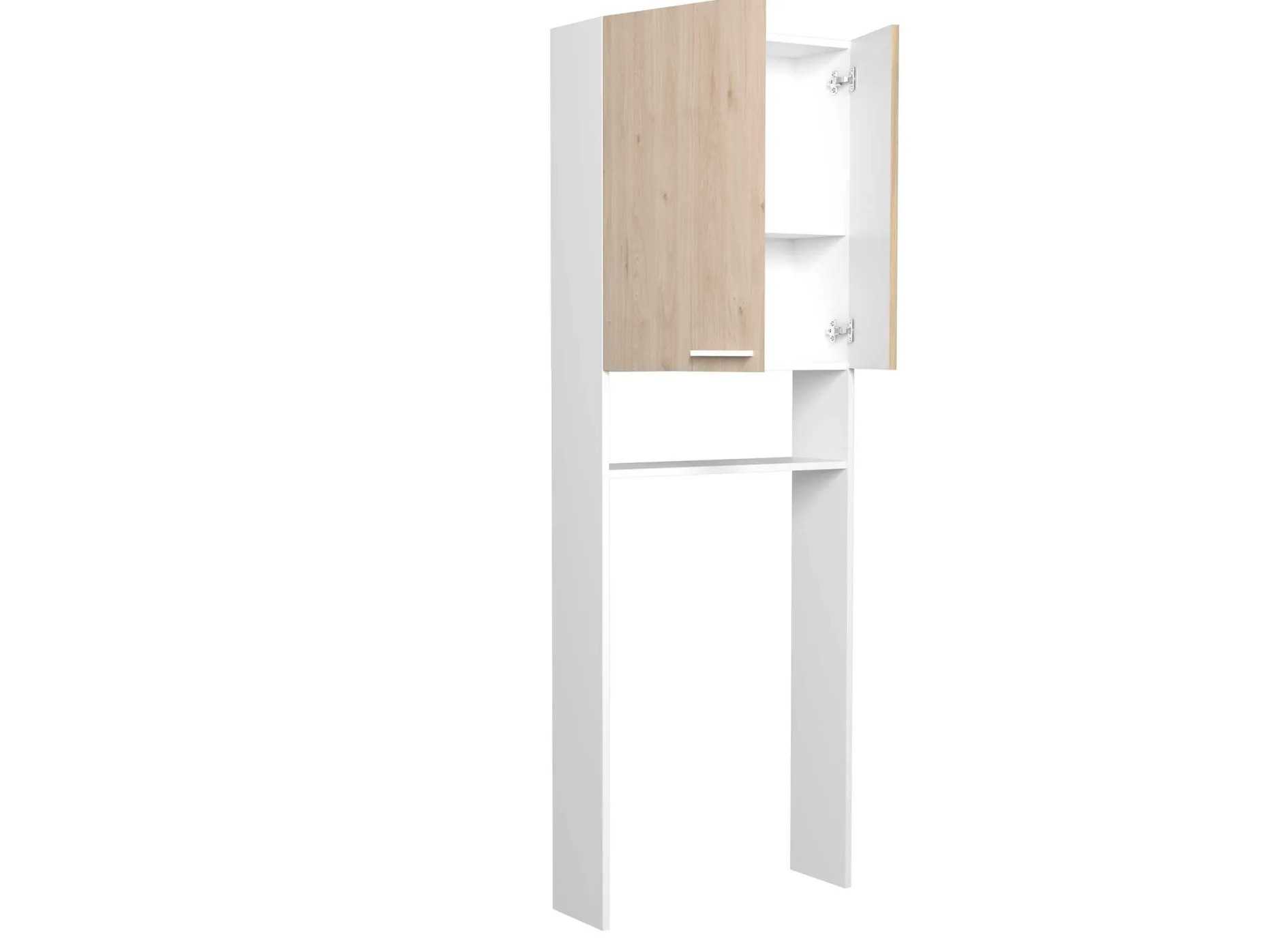 Toiletten- und Waschmaschinenschrank Wessel - Eiche/Weiß