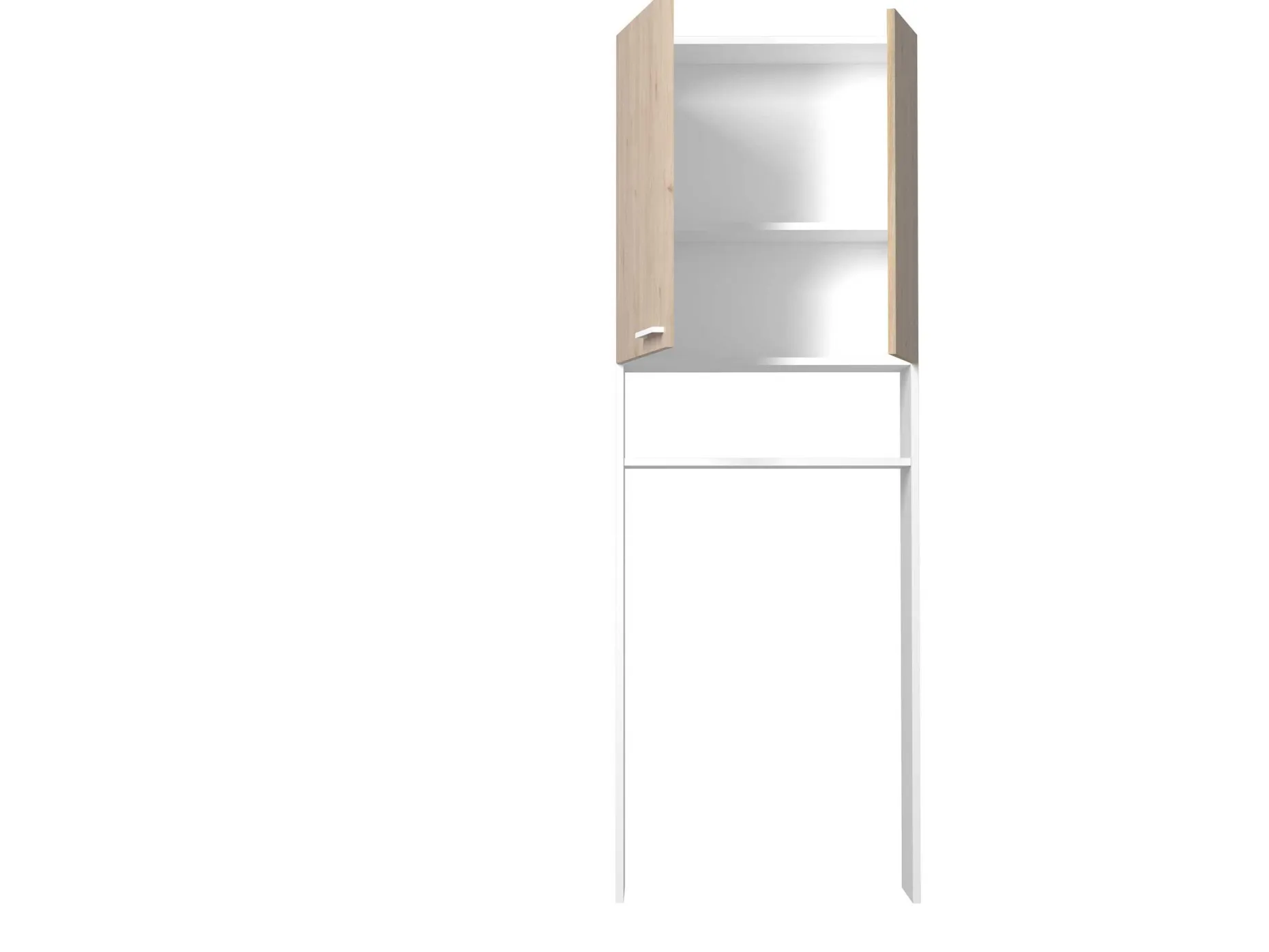 Toiletten- und Waschmaschinenschrank Wessel - Eiche/Weiß